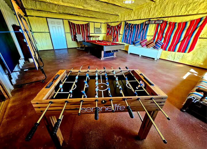 Foosball table in the game room