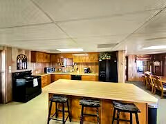 Kitchen island with bar stools